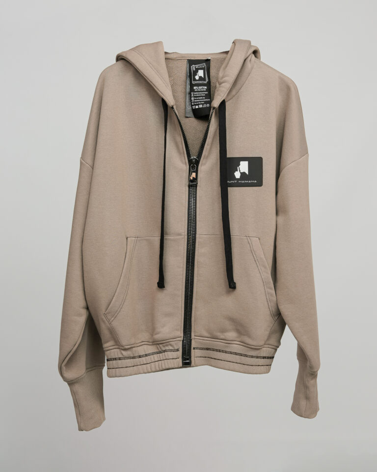 1--STRUCTURE-Taupe zip hoodie
