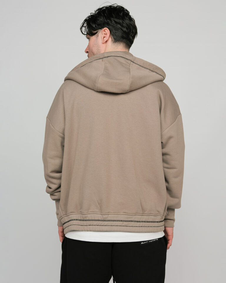 5--STRUCTURE--Taupe zip hoodie