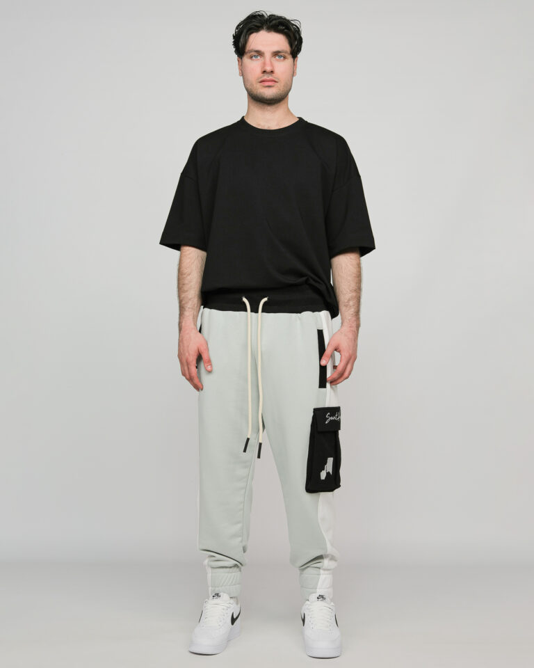 3--DIVIDED MIST PANTS white