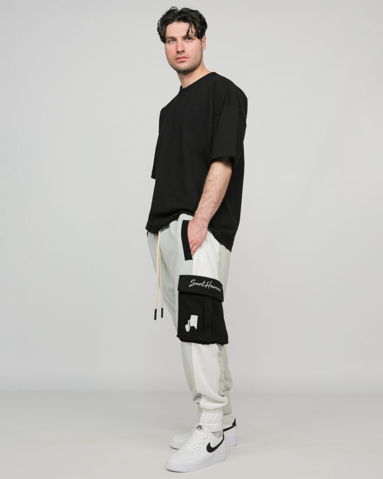 5--DIVIDED MIST PANTS white